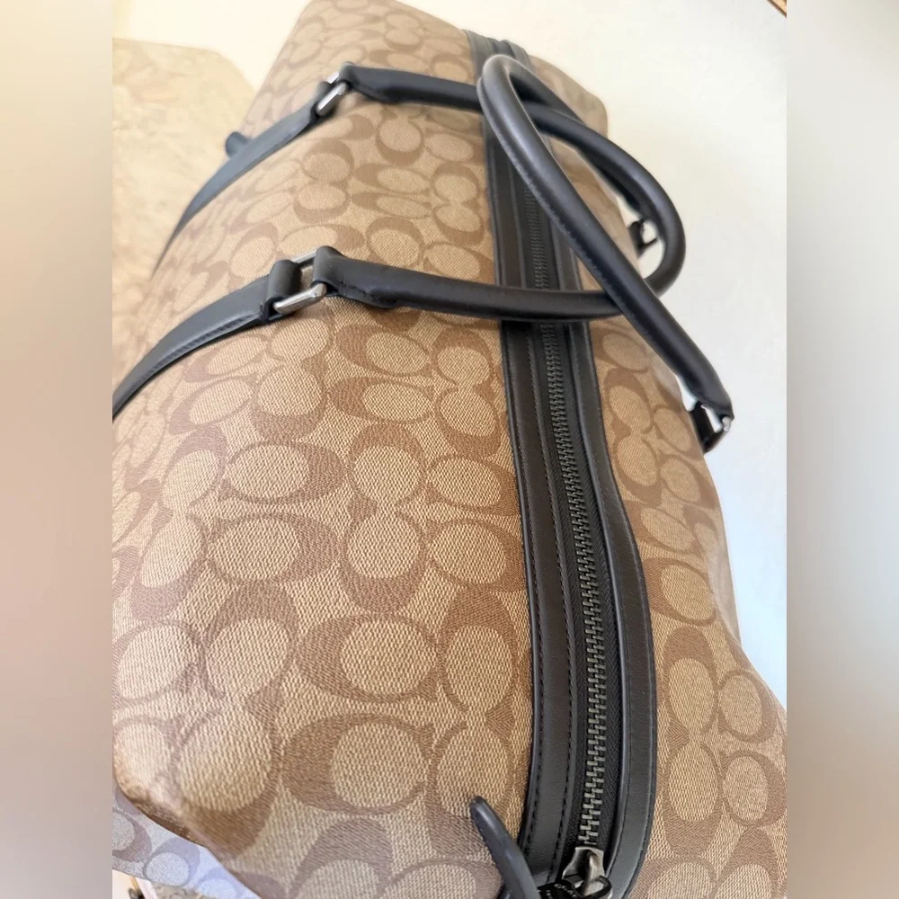 Coach Trekker Bag 52 Brown Signature Canvas Duffel luggage carry on - Picture 5 of 11